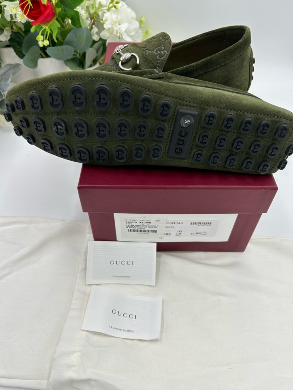 Men's Gucci JORDY GUCCISSIMA suede loafers size 10 fits 10.5 US made in Italy - Picture 5 of 10